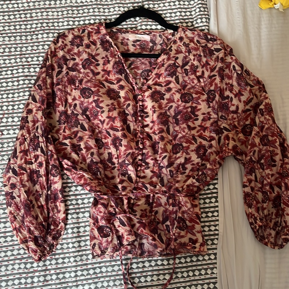 Down Floral Print Top